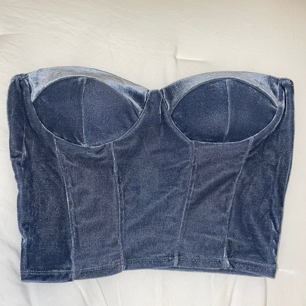 Blue Velvet Corset Top